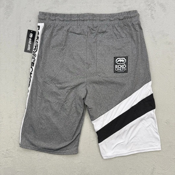 Ecko Unltd Shorts Mens Grey Marled Flyknit Athletic Gym Workout Casual Large - Picture 3 of 8